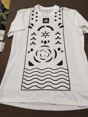 Adidas Collection M white & black tennis pickleball shirt